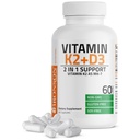 Bronson 비타민 K2 D3 (MK7) 보충교재 비 GMO 공식 비타민 D3 5000IU (125 mcg) & 90 mcg K2 MK-7, 삼키기 D & K Complex, 60의 캡슐에 쉬운