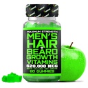최고의 Beard Stuff Beard 성장 비타민 - Beard & Hair growth를위한 Biotin Gummies - Collagen, MSM, Keratin 및 Bamboo Extract로 최대 강도 620,000mcg Biotin