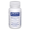 순수한 캡슐 Melatonin 3 mg - Occasional Sleeplessness의 자연적인 수면 & 기복을 지원하기 위하여 산화 방지제 보충교재 - 자연적인 수면 지원을 위해 * - 60의 캡슐