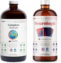 LIQUIDHEALTH는 성인을 위한 다수 매일 Multivitamin & Neurologic Nootropic 액체 비타민 뭉치를 완료합니다 - Immune 지원은, 기억, 초점 & 농도를 개량합니다 - 미국에서 만드는 Vegan, 비 GMO