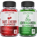 60 Ashwagandha Gummies + 60 Tart Cherry Gummies -Ashwagandha Boosts Energy Levels & Strengthens Immune System - Tart Cherry는 Immediate Gout Pain Reli에 대한 고급 우릭 산 클렌징을 가지고 있습니다.