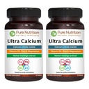 VIT D3 + K2를 가진 순수한 영양 매우 칼슘 1000mg | 180 탭 (90 X 팩 2) | 칼슘 시트레이트 말레이트, VIT D3, K2, Moringa Oleifera, 마그네슘 및 아연을 가진 높게 흡수성 칼슘 보충교재.