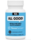 novaFerrum 모든 상품 | 성인용 다리미 캡슐 보조제 | 안과 | 아이언 50mg | 90 인분 | 설탕 무료 | Vegan | 글루텐 프리