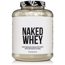 NAKED WHEY 5LB 100 % Grass Fed Unflavored Whey Protein Powder - 1 성분 만 Undenatured - GMO, Soy 또는 글루텐 없음 - 보존 없음 - 근육 성장 및 회복 촉진 - 76 서빙