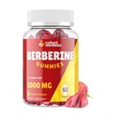2000mg Berberine Supplement Gummies - Ceylon Cinnamon Candy, Turmeric, Magnesium, Chromium - Sugar Free, Vegan, Non-GMO, Gluten-Free - 복숭아 맛 60 Gummies - 1 팩