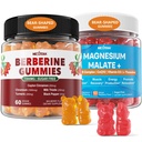 2Pack Berberine 보충교재 Gummies 1500mg + CoQ10-100mg Gummies를 가진 2Pack 마그네슘 말레이트