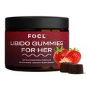 여성을위한 FOCL 여성 리비도 부스터 - Boost Desire, Arousal, Energy, 호르몬 균형을 촉진하는 도움말 - Horny Goat Weed, Fenugreek & Green Tea (30 Gummies Strawberry Cream)