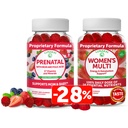 Lunakai Prenatal Vitamin and Women's Multivitamin Gummies 번들 - 임신 Multivitamin Gummy with Iron & Folic Acid - 100 % 일일 값 16 필수 비타민 및 미네랄 - 30 일 공급