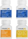 오메가XL 면역 지원 번들 - (2) 60 카운트 + TurmericXL + VitaminXL D3 - 최적의 면역력을 지원하기 위해 (4의 팩)