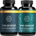 Primal Harvest Primal Gut Restore 및 Primal Magnesium 보충 2 팩 번들 (180 캡슐)