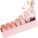 주간 알약 주최자 1 시간 하루 - 여행 알약 상자 7 일, 매일 Medication 비타민 보충 물고기 기름, 휴대용 주 알약 주최자 홀더 분배기, 분홍색을 위한 큰 약 알약 상자 콘테이너
