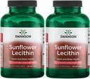 Swanson Sunflower Lecithin - 건강한 두뇌 기능을 촉진하는 초본 보충 - 자연적인 공식 지원 심장 건강 & 건강한 입술 균형 - (90 Softgels, 1200mg 각각) 2 팩