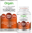 Orgain 궁극적인 심황 보충교재 1500mg, Curcumin 및 Bioperine 까만 고추 추출물 초본 혼합은, 산화 방지제와 심장 건강을 지원합니다 - 90의 캡슐, 1 달 공급