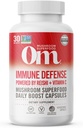 Om 버섯 Superfood Immune 방위 버섯 캡슐 Superfood 보충교재, 90 조사, 30 일, 버섯 혼합, Reishi, 터키 꼬리, Maitake, Agaricus Blazei, 비타민 C, 채식주의자