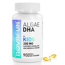 Algal Sourced Omega-3 & DHA Softgels for Kids, Brain, Eye and Heart Health, Cognitive & Immune Function, Learning, 사회 개발 - 비 GMO - 200 mg - 45 일 공급 - 90 ct