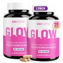 GOBIOTIX 머리 피부와 네일 비타민 보충 - Hyaluronic 산, Folate, 철, 마그네슘 및 아연을 가진 10000mcg Biotin 알약 - 교원질 생산, 머리 성장 - 60의 서빙