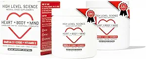 고수준 과학 CoQ10, Omega-3, 비타민 E의 심장을 위해 공식화되는 심장 + 몸 + 마음 건강, DHA/EPA, 에너지, 우량한 생물 유효한 물고기 기름, 글루텐 자유로운, 60 Softgels - 2 팩