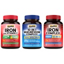1 마그네슘 단지 & 철 보충교재에 대하여 10, 250mg 비타민 C & 1개의 철 단지에 대하여 5를 가진 65mg 탄산염 철
