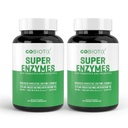 GOBIOTIX 소화 효소는 여성과 남성을 위한 Prebiotics와 Probiotics를 보충합니다 - Gut 건강, 글루텐 소화, Lactose 흡수, 식물 - 120의 캡슐