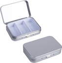 2Pack 알약 상자 3 구획 알약 상자, 의학, 비타민, 접시 기름 및 보충교재를 위한 거울을 가진 휴대용 금속 여행 알약 상자, 주머니 또는 지갑 (실버)를 위한 휴대용 알약 상자