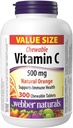 Webber Naturals 비타민 C, 300 Chewable 오렌지 정제, 정제 당 비타민 C의 500 mg, 뼈, 이, 면역성이 있는 지원
