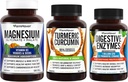 FarmHaven Magnesium Glycinate & Malate Complex w/Vitamin D3 & BioPerine Black Pepper를 가진 Turmeric Curcumin & 18의 Probiotics & 허브를 가진 소화 효소