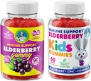 DR. MORITZ Elderberry Gummies for Kids and Family- Immune System Booster and Health Support with Black Sambucus Elderberry Extract - 비타민 및 아연 초본 면역 부스트 어린이