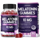 Melatonin Gummies 10mg 성인 (180 카운트) - 빠른 용해 Melatonin Gummies - 성인을위한 거미 10mg - 높은 효능 - 혼합 Berry 풍미 - Non-GMO, Vegan Supplement 및 미국에서 제조
