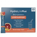 Hydralyte Liver 지원 + 우유 이틀, 심황, 생강, Prickly Pear, Rapid Rehydration (Blood Orange Ginger, 20 Packets)에 공식화 된 녹차 추출물