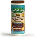 NuSyllium Ultra Psyllium Husk Powder, USDA Organic, 10.7 Oz, Sugar Free Keto-Friendly Fiber Supplement, Digestive Health* Orange, 42 서빙