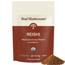 Real Mushrooms Reishi 버섯 분말 - Handpicked Organic Mushroom Extract - 검증 된 Beta Glucans Vegan, Non-GMO, No Grain Fillers, 45 서빙과 Tranquil Daily Wellness에 대한 Red Reishi