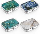 Pill Box 2 Compartment 소형 알약 케이스, 포켓 또는 Purse Pill 주최자 Pill 컨테이너 홀더 비타민, 약물, 생선 기름 및 보충제 (4PCS)를 보유