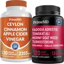 Ceylon Cinnamon (1pk) 및 Fadogia Tongkat Ali (1pk) 보충 번들 - 심장, 에너지, 근육, 테스토스테론, 및 면역 지원을위한 강력한 비타민 - 비 GMO, Vegan, 글루텐 프리