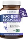 높은 흡수 마그네슘 Bisglycinate 캡슐 - 임상적으로 검증 된 버퍼 및 킬레이트 마그네슘 보충 - 실험실 검증 된 Gentle 200mg 서빙과 함께 매일 채식 캡슐 (2 개월 공급)