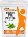 BulkSupplements.com 유기 완두 단백질 분말 - 식물 기반 및 채식 단백질 분말 - Unflavored & Gluten 무료, 서빙 당 30g, 500g (1.1 파운드) (1 팩)