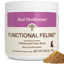 Real Mushrooms Cat Supplement Powder – Antarctic Krill & Ashwagandha와 유기 버섯 혼합 – 오래된 고양이 또는 새끼 고양이를위한 고양이 비타민 – 2.65 oz 기능적인 Feline 공식