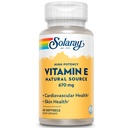 SOLARAY 비타민 E 1000 IU Softgel 캡슐, 670 mg - d 알파 Tocopherol 비타민 E 보충교재 - 피부 건강, 심장 기능 및 산화 방지제 지원 - 60 일 보장 - 60의 서빙, 60의 Softgels
