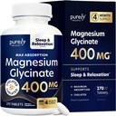 마그네슘 글리세라이드 400mg - 270 마그네슘 정제 (캡슐이 아닙니다) - 400 mg Elemental 마그네슘 - 높은 생체 이용 가능 - 채식주의 자 및 채식주의 자 - 향상된 수면, 스트레스 완화 및 크림 방어