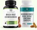 Maca 뿌리 Ashwagandha & 버섯 공급은 사자 Mane, Cordyceps, Reshi, Shitake를 포함합니다