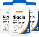 Nutricost Niacin (비타민 B3) 500mg, 240 캡슐 (3 병) - Niacin Flush