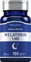 Piping Rock Melatonin 1 mg | 180 정제 | 성인용 보충교재 | 채식주의자, 글루텐 무료, 비 GMO