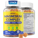마그네슘 복잡한 Gummies 400mg의 마그네슘 글리세라이드 글리세라이드 말레이트 + 심황, GABA, B6 B12, Kava Kava, 수면, 캘름, Relaxation, 에너지, 여성 남성용 마그네슘 Gummies, Vegan, 2 팩