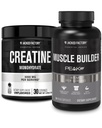 Jacked 공장 크레아틴 Monohydrate 분말 150g - 근육 성장을 위한 크레아틴 보충교재, 증가된 힘 & 정유 근육 건축업자 - PeakATP (30 캡슐)를 가진 매일 근육 건축업자