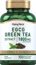 배관 바위 EGCG 녹차 추출물 1800 mg | 100 캡슐 | 표준화 된 보충교재 | Non-GMO, 글루텐 무료