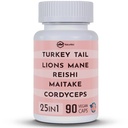 터키 꼬리 3000mg 사자 Mane 3000mg Reishi 1500mg 버섯 혼합 Chaga Maitake Cordyceps Shiitake 필드 | 버섯 혼합 | 초점 알약 - 90 개 (90 개)