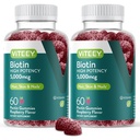 VITEEY Biotin Gummies 머리 피부와 손톱 - 머리 성장 Gummies를위한 Biotin - 5000 mcg - Vegan, Gluten-Free, Non-GMO - 120 카운트