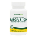 NaturesPlus Mega B-100 Complex - 60의 지속 방출 정제 - 균형있는 B Complex - 에너지 지원 - 채식주의, 글루텐 무료 - 60의 서빙
