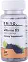 Briyo 비타민 d3 chewable 정제 - 2000 IU (50 mcg) - 맛있는 자연적인 포도 풍미, 90 조사