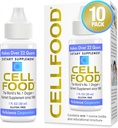 Cellfood Oxygen Boost - 1 fl oz, 10 Pack - 림프 배수를위한 액체 산소 보충, 고도 Sickness, 제트 라그, 피로, 두통 및 에너지 - 글루텐 무료, Cert. 고약