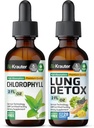 BIO KRAUTER Chlorophyll Tincture 2 Fl. Oz. & Lung Detox Tincture 2 Fl. 오즈.